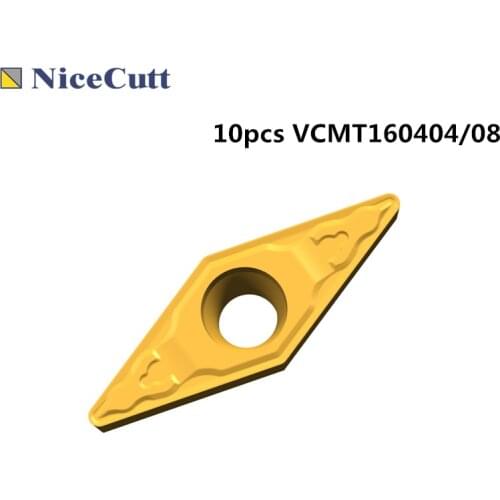 10pcs VCMT160404 VCMT160408 CNC Tungsten Carbide Lathe Turning Insert Processing Steel For Lathe Holders SVJCR/L Freeshipping
