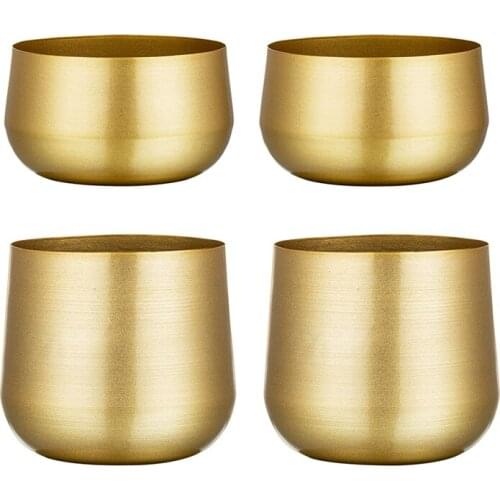 2 Pcs Flower Vases For Table Gold Vases Wedding Tabletop Planter Flower Pot With Drainage Hole For Home Decor Garden