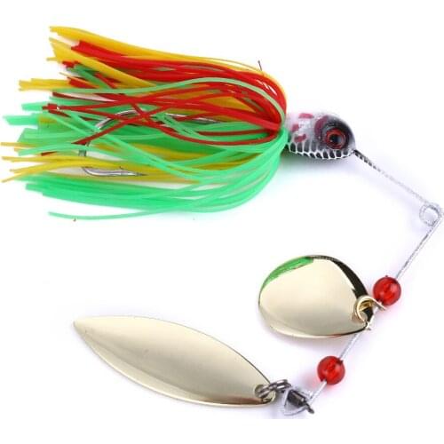 2Pcs Rotating Sequins Beard Bait Willow-leaf 20.5G High-noise Baits Spinners Bait For Pike Tackle Artificial Baits 4 colors avai
