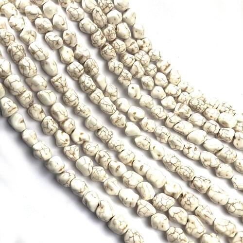 Natural White Turquoises Irregular Loose Beads Charms for Making DIY Jewelry Necklace Bracelet Accessories