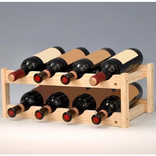 Wood Household Wine Rack Classical 8 Bottle Wine Holder Mount Wooden Wine Bottle Storage Rack Bar Display Shelf Drinking Holder
