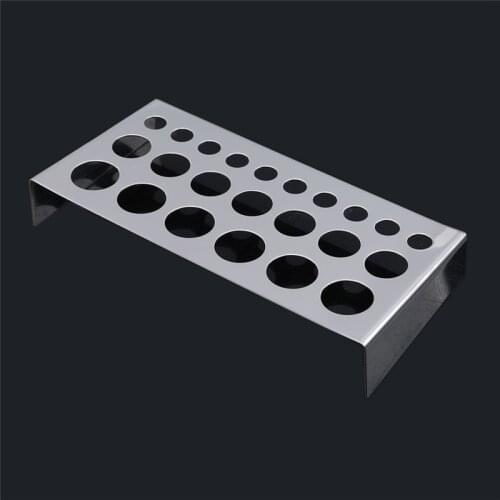 21 Holes Tattoo Pigment Holder Tattoo Pigment Ink Cap Cup Holder Stainless Steel Shelf Rack Stand Tip Supply Tattoo Accessories