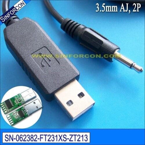 Ftdi ft231xs usb rs232 serial adapter cable with 3.5mm jack 2 pole