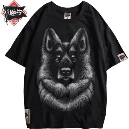 Hip Hop Dog Print T Shirts Men Summer O-Neck Top Tee Shirt Black Casual Breathable Short Sleeve Tshirt Male
