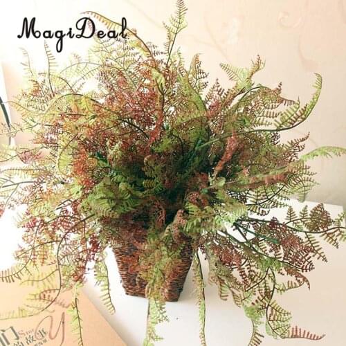 Artificial Plastic Fern Foliage Plants Decorative Vivid Greenery Bushes Indoor Outside Home Garden Office Balcony Wedding Decor