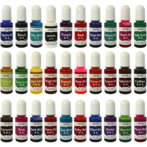 30 Colors Crystal Epoxy Pigment UV Resin Dye DIY Jewelry Colorant Art Crafts Coloring Drying Color Mixing Liquid Decor30 W0YA