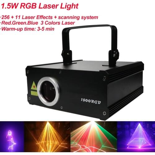 Mini LED RGB Home Stage Lighting Effect DMX512 Laser 256 + 11 Laser Effects Projector Scanning System Disco Dj Party Stage Light