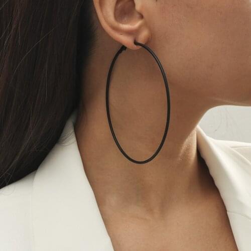 MANGOSKY Fashion Rubber Paint Black Big Earring