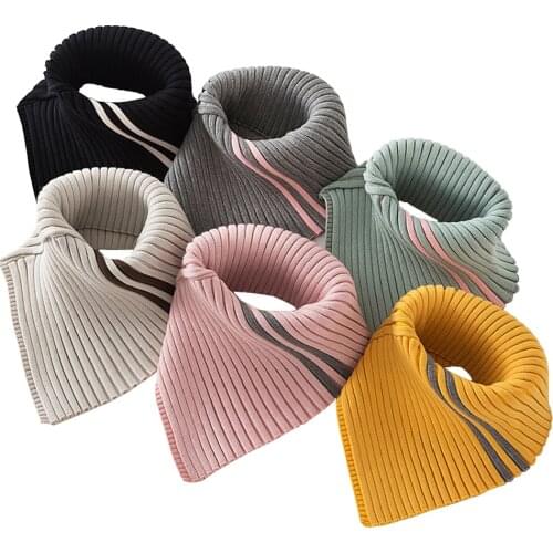 New Knitted Winter Women Infinity Scarf Two-Tone Warm High Neck Collar Ring Snood Wraps Sjaal Voor Dames Encharpe Szalik Bufanda