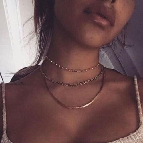 Opal Crystal Necklace Multilayer Chain Necklaces Aesthetic Women Silver Color Necklaces Jewelry Lovers Collares Collier