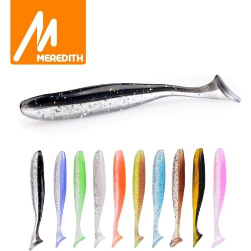 Meredith 75mm 2.4g 20/pcs Wobblers Fishing Lures Easy Shiner Swimbaits Silicone Soft Bait Double Color Carp Artificial Soft Lure