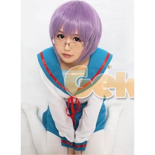 Cosplay Costume Wigs Suzumiya Haruhi No Yuuutsu Nagato Yuki Lucky Star Synthetic Hair +Wig Cap