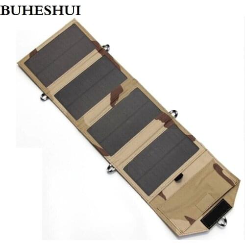 BUHESHUI 8W 5V Portable Folding Solar Panel Charger For Mobile phone/ Power Bank Charger USB Output High Quality Free Shipping