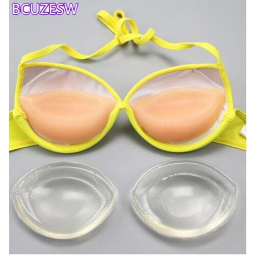 Dropship 1 Pair Push Up Silicone Triangle Bikini Swimsuit Bra Insert Pads Bra Pads Pasties Invisable Breast Enhancer Lingerie