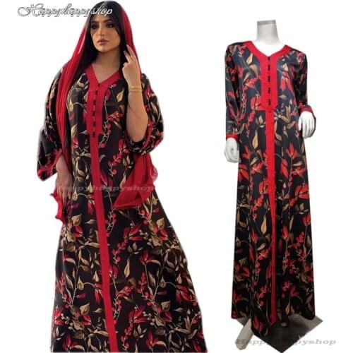 Ramadan Arabic Dubai Islamic Clothing Eid Mubarak Muslim Abaya Dress Women Turkey Print Loose Caftan Indian Gown Female Vestidos