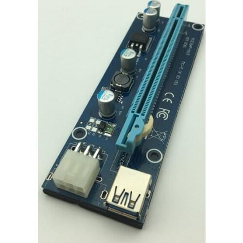 Riser Card PCI-E 1x to 16x PCI Express Riser Card USB 3.0 Cable SATA to IDE Molex 6Pin Power Cable for BTC Antminer Miner Mining