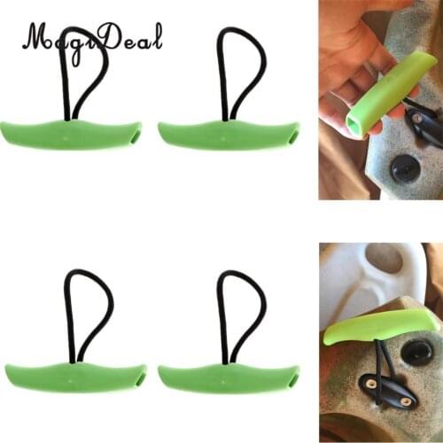 MagiDeal Universal 4Pcs Kayak Canoe Toggle Carry Handle & Cord Replacement Acce for Fishing Boat Rubber Dinghy Application Green