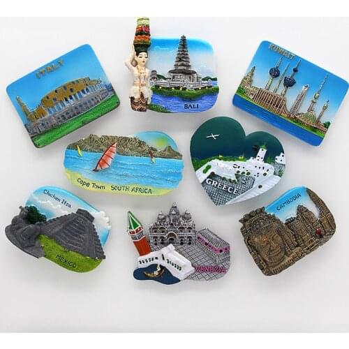 Venice Bali Italy Mexico Cambodia souvenirs Kuwait Greece 3d fridge magnets refrigerator magnets home decoration collection gift