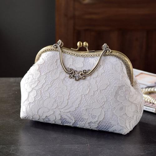 Vintage Classic Lace Bag Wedding Shell Lock Bags Women Shoulder Crossbody Bag Chain 2021 NEW Womens Handbags Purses