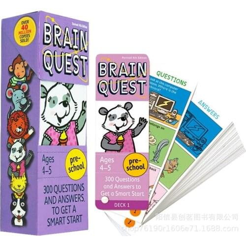 1BOX BRAIN QUEST english childrens study cards books 4-5 years old ages Childrens Book-of-the Month Club