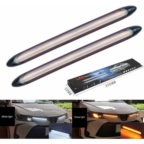 2X Car LED Light Strip DRL Daytime Running Lamp Waterproof Car Sequential Turn Signal Day Lamp Bar 12V Car Headlight Accessories
