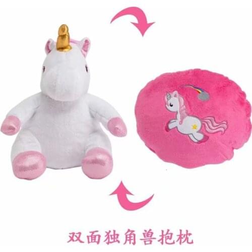 30cm*33cm 0.33kg Unicorn Ponies Double-sided Pillow PP Cotton Plush Horse Doll Toys