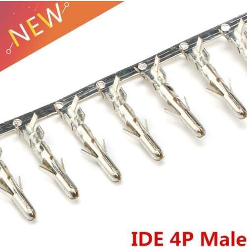 50pcs/lot Big 4P 4D IDE Terminals Connector Male Needle For PC Computer ATX IDE Power Connector Female Shell