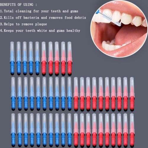 50Pcs Dental Flosser Care Interdental Brush Toothpicks Dentiscalprum Tooth Pick Healthy Tooth Oral Care Washable Cleaner