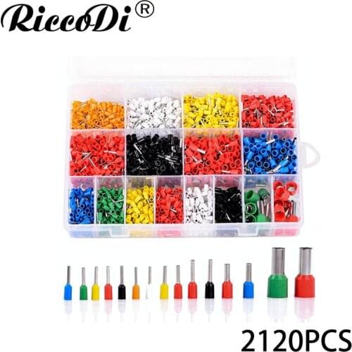 7 color 6 value 2120pcs/lot Bootlace Ferrules kit set Wire Crimp Connector Insulated Cord Pin End Terminal