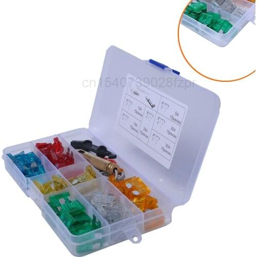 90 Pieces - Medium Fuse 5 / 10 / 15 / 20 / 25 / 30a 15 Pieces Each + Copper Measuring Pen + Black Extractor