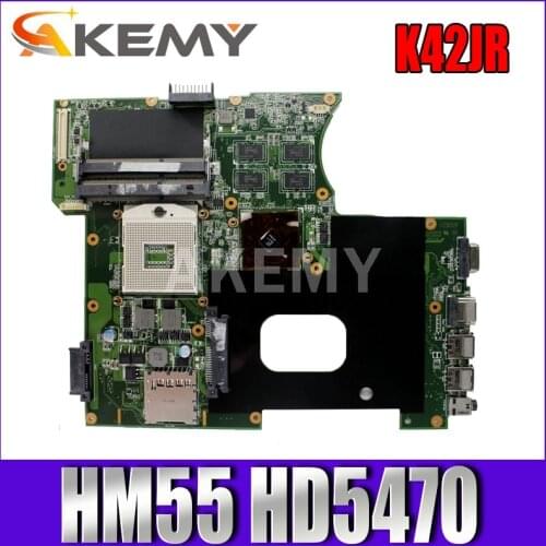 Akemy K42JR Laptop motherboard For Asus k42j K42JZ K42JB K42JY X42J K42JE Laptop Mainboa 100% tested intact REV: 2.0 HM55 HD5470