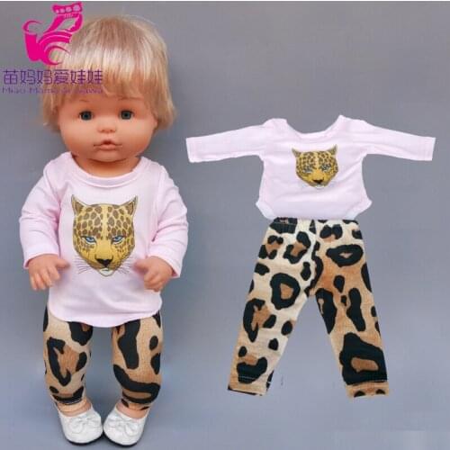 For 40cm Nenuco Doll Clothes Leopard Sleepwear Ropa Y Su Hermanita 16 Inch Baby Doll Pajama Set