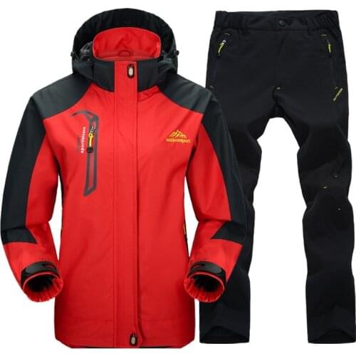 Spring Autumn Outdoor Hiking Jacket Set Women Windproof Waterproof Hooded Coat Trekking Camping Climbing Sport Windbreaker Suit