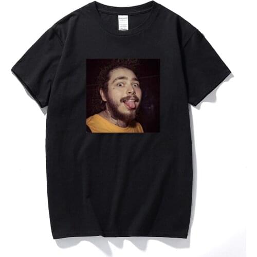Post Malone Picture Print T Shirts Summer Fashion Hip Hop Streetwear Mens T-shirts Unisex Top 100% Cotton Camisetas