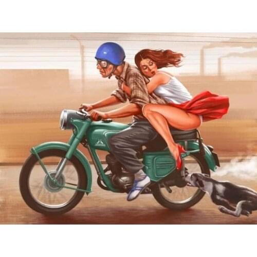 GATYZTORY 40x50cm DIY Painting By Numbers Figure Motorcycle Decorative Canvas Paintings Hand Painted Pictures Home Decor Gift