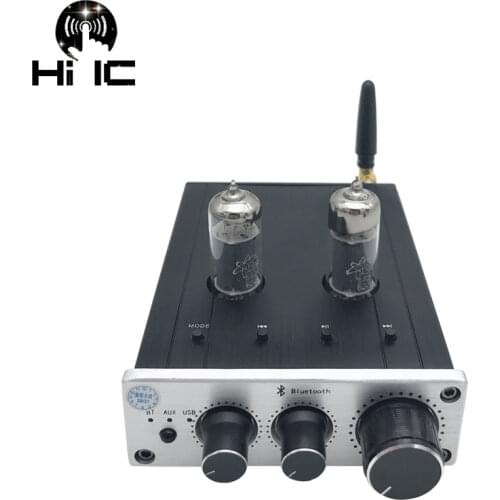 Bluetooth Tube Amplifiers Audio Board Amplificador Pre-Amp Audio Mixer 6J1 Valve Preamp Bile Buffer With Remote Controller DC12V