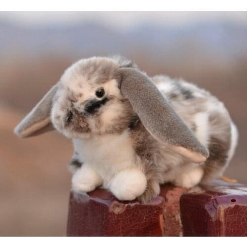 Simulation hare long eared rabbit stuffed doll white rabbit plush toy animal doll car decoration holiday gifts 27cm DY50877