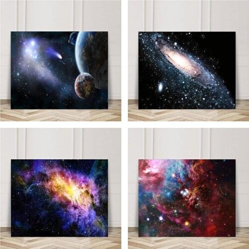 Cosmos Starry Sky Hanging Painting Space Galaxy Decoration Painting Solar System Universe Planet Canvas Wall Art Home Design