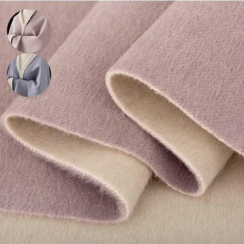 Red Raspberry 900g/m Heavy Double-side Rabbit Hair Australian Wool Fabrics Women Overcoat Sewing Cloth Tailor Freeshipping