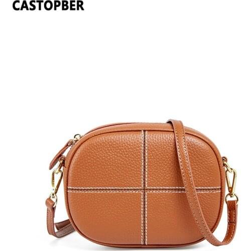 Small Crossbody Bags For Girls Cow Genuine Leather Womens Messenger Mini Bags Shoulder Round Bag Designer High Quality Famous