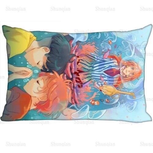 Custom Pillowcase Ponyo On The Cliff By The Sea Rectangle Zipper Pillow Cover Satin Fabric Pillowcase 50X75cm(Two sides) 0406