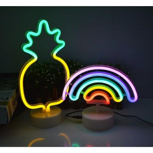 Flamingo Unicorn Cactus USB LED Neon Sign Light Xmas Party Wedding Decorations Kids Gifts Room Home Decor Neon Lamp