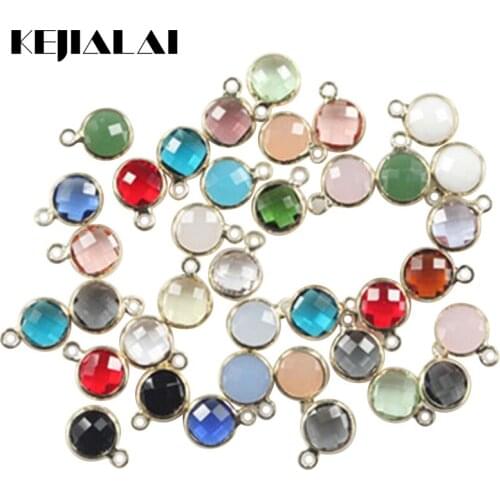 Round Shape Colourful Faceted Connector Pendent Crystal Bezel Connector Crystal Charm High Quality for Jewelry Making 8mm