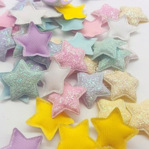 10pcs Candy Craft Glitter Patches Cute Stars Hair bow Accessories Stick on Patch for Clothing Crafting Patch DIY Craft Supplies
