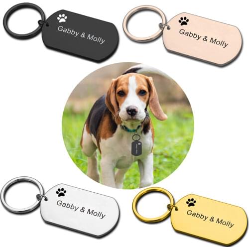 Personalized Pet ID Tag Anti-lost Dog Name Owners Name Engraved Pet ID Name for Cat Puppy Dog Collar Tag Pendant Keyring Pet