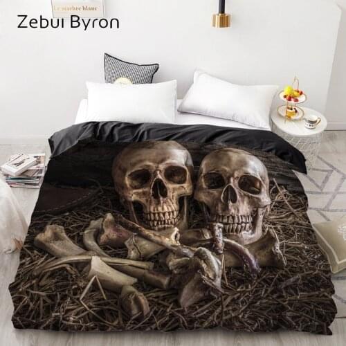 3D HD Print Custom Duvet Cover,Comforter/Quilt/Blanket case Queen/King,Bedding 135/220/240/200x200,halloween skull