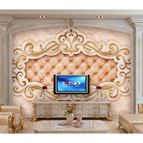 Custom 3D European geometric pattern light luxury hotel home wall stickers decoration large mural decoration wallpaper Papel De