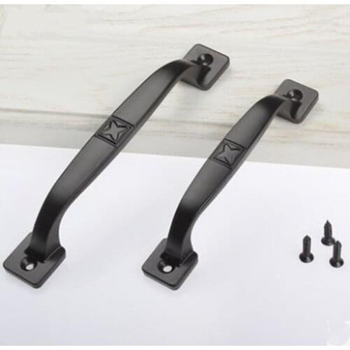 Modern simple matte black unfold install furniture handles black kitchen cabinet cupborad door handles pulls DIY drawer pulls