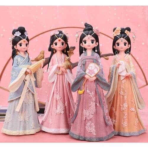 Ancient Costume Chinese Style Hanfu Ornaments Palace Antique Furnishings Cute Girl Heart Room Home Decorations Mini Desktop Gift
