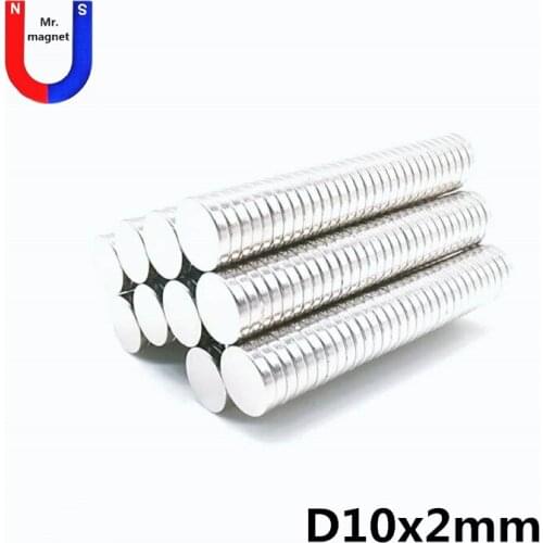 500pcs 10x2mm Super Powerful Strong Bulk Round NdFeB Neodymium Disc Magnets Dia 10mm x 2mm N35 Rare Earth Magnet 10*2